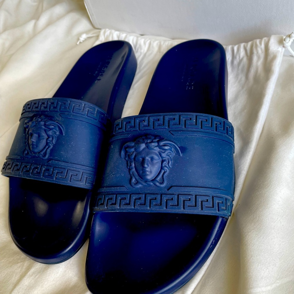 Versace Palazzo Slides Blue